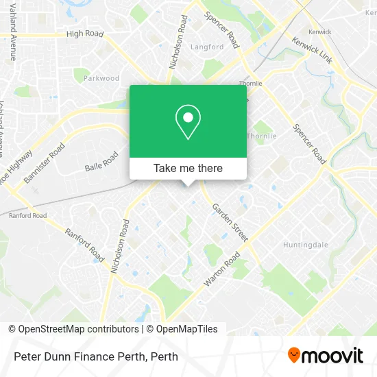 Mapa Peter Dunn Finance Perth