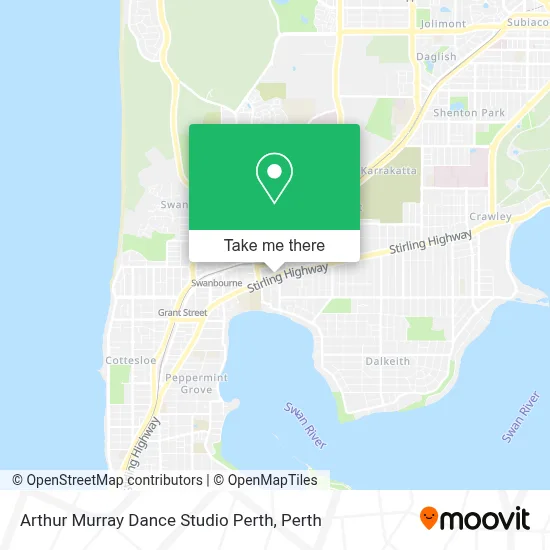 Mapa Arthur Murray Dance Studio Perth