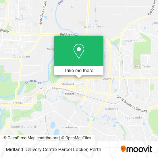 Mapa Midland Delivery Centre Parcel Locker