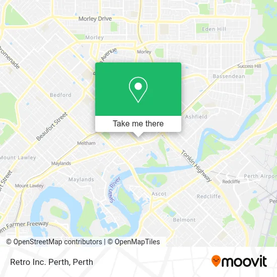 Retro Inc. Perth map