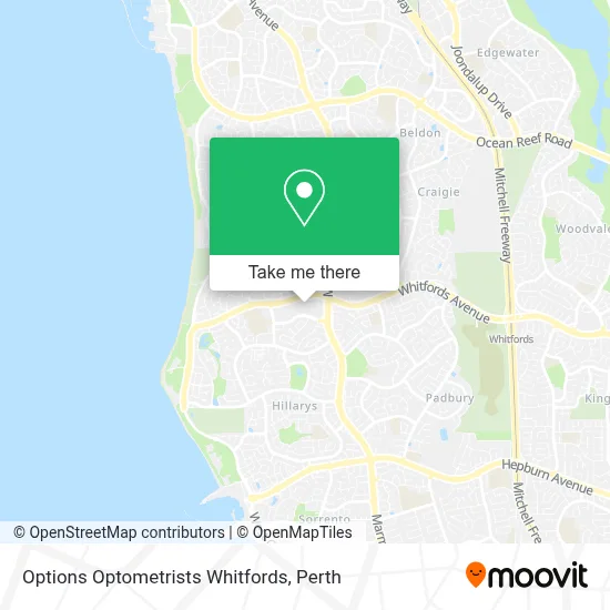 Mapa Options Optometrists Whitfords