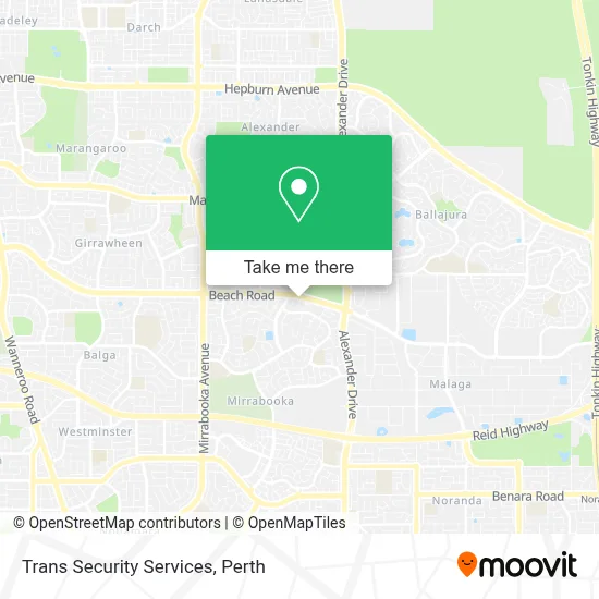 Trans Security Services map