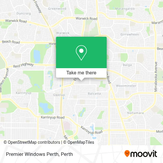Premier Windows Perth map