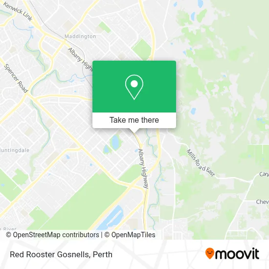 Mapa Red Rooster Gosnells