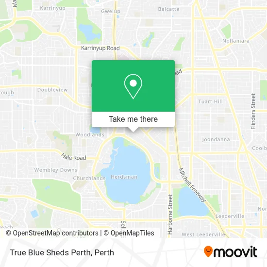 Mapa True Blue Sheds Perth