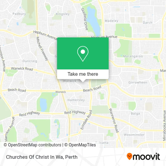Mapa Churches Of Christ In Wa