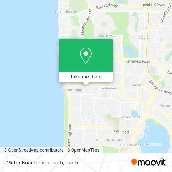 Mapa Metro Boardriders Perth