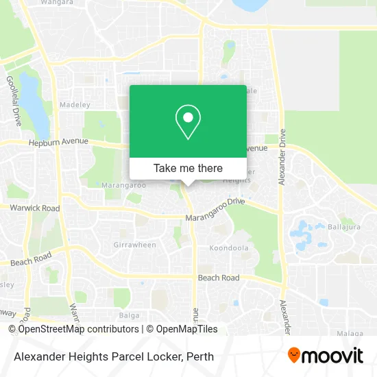 Alexander Heights Parcel Locker map