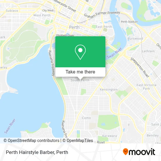 Mapa Perth Hairstyle Barber