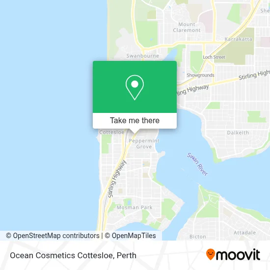 Mapa Ocean Cosmetics Cottesloe