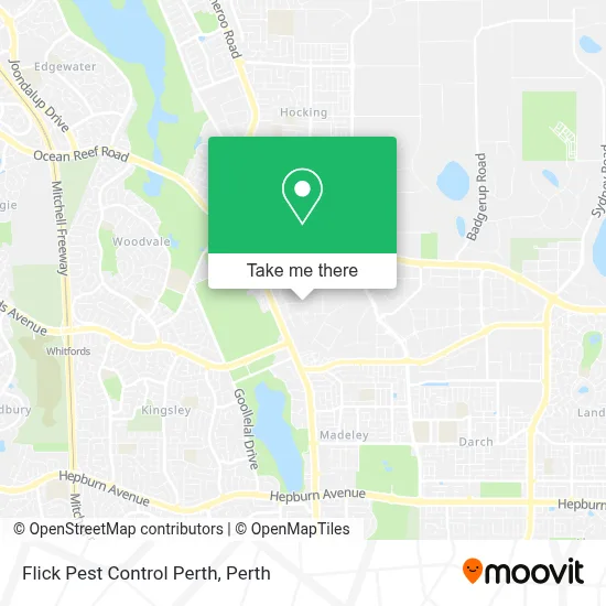 Mapa Flick Pest Control Perth