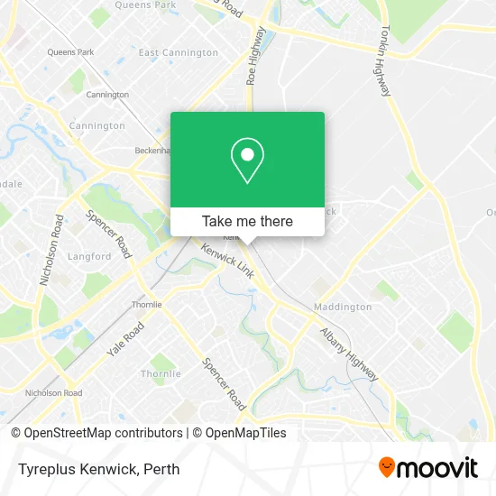 Mapa Tyreplus Kenwick