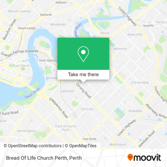 Mapa Bread Of Life Church Perth