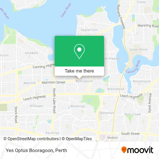 Mapa Yes Optus Booragoon