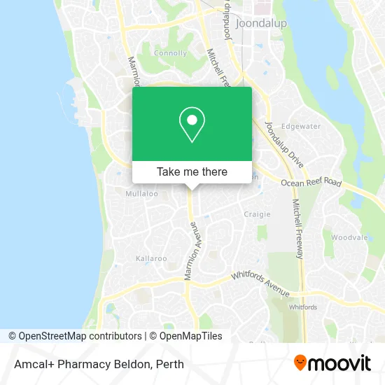Mapa Amcal+ Pharmacy Beldon