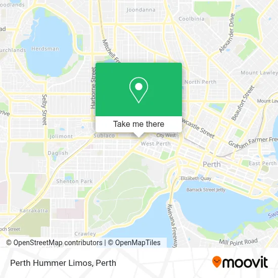 Mapa Perth Hummer Limos