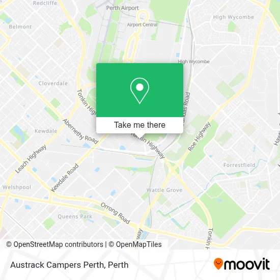 Mapa Austrack Campers Perth