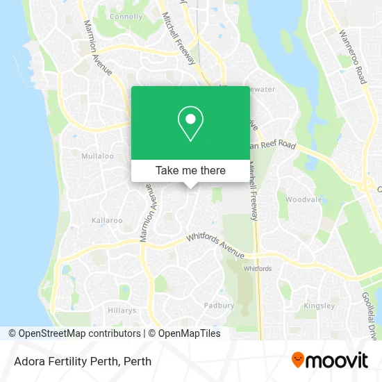 Mapa Adora Fertility Perth