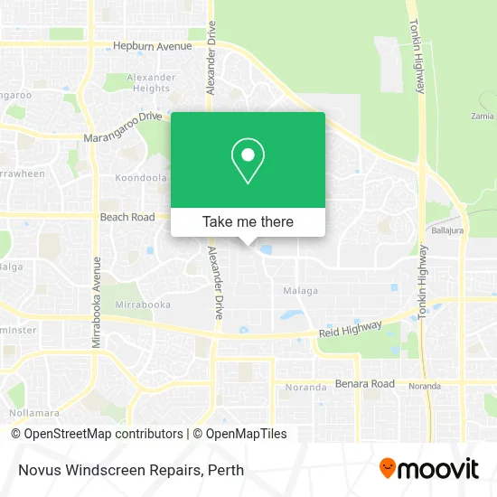 Mapa Novus Windscreen Repairs