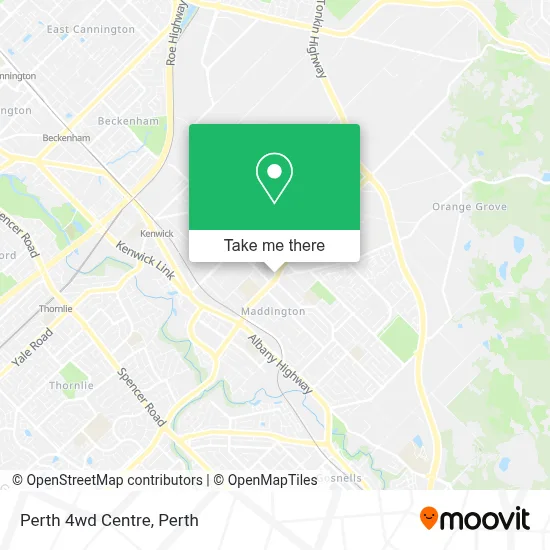 Mapa Perth 4wd Centre