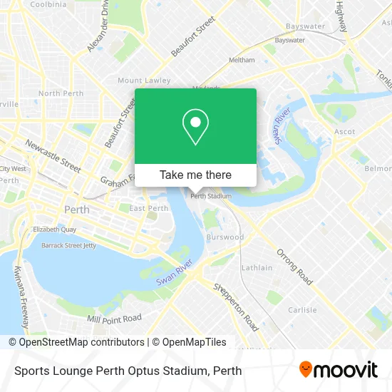 Mapa Sports Lounge Perth Optus Stadium