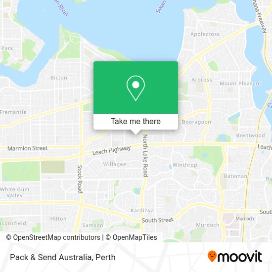 Mapa Pack & Send Australia