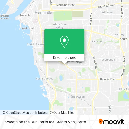 Mapa Sweets on the Run Perth Ice Cream Van