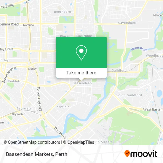 Mapa Bassendean Markets