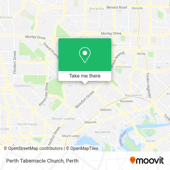 Mapa Perth Tabernacle Church