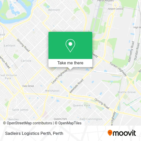 Mapa Sadleirs Logistics Perth