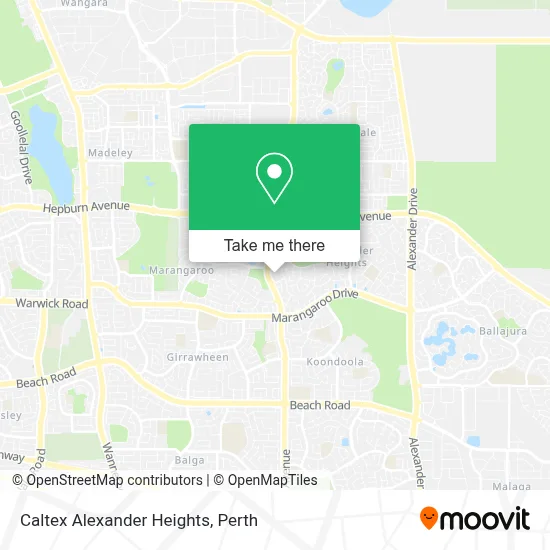 Mapa Caltex Alexander Heights