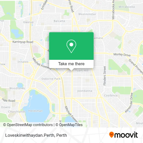 Mapa Loveskinwithaydan.Perth