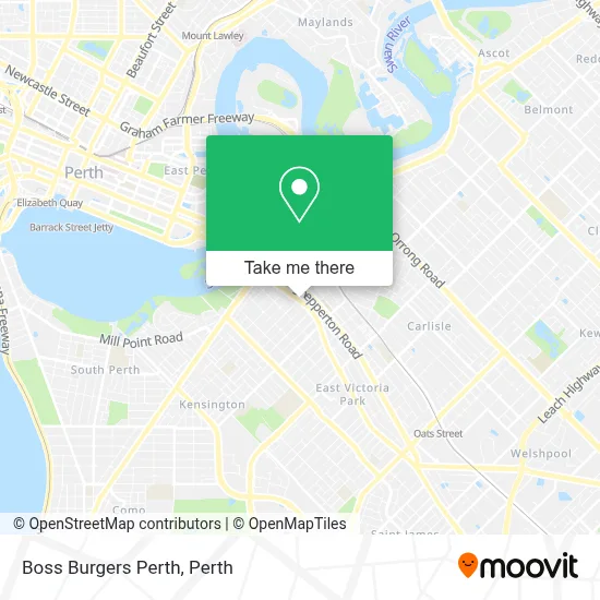 Mapa Boss Burgers Perth