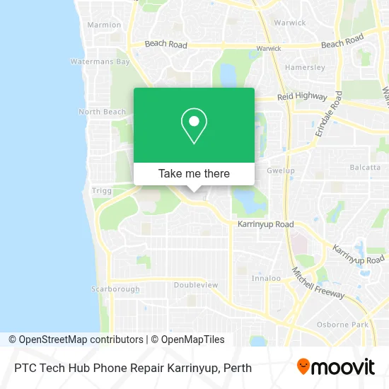 Mapa PTC Tech Hub Phone Repair Karrinyup