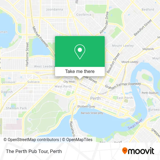 Mapa The Perth Pub Tour