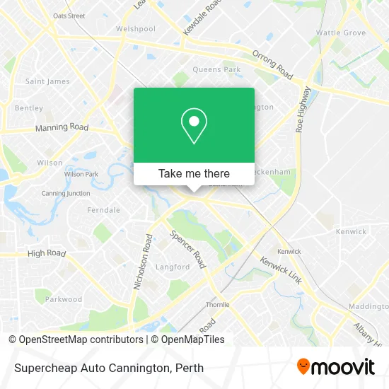 Mapa Supercheap Auto Cannington