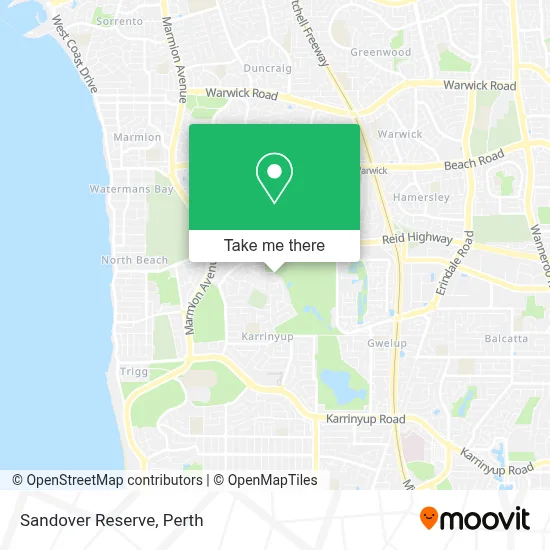 Mapa Sandover Reserve