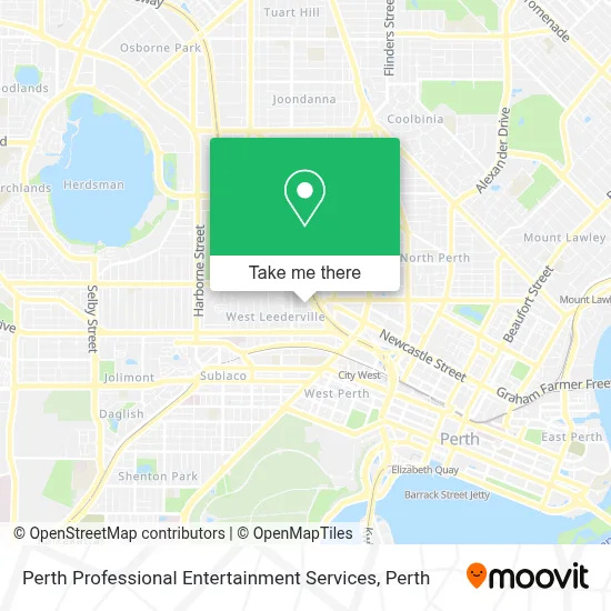 Mapa Perth Professional Entertainment Services