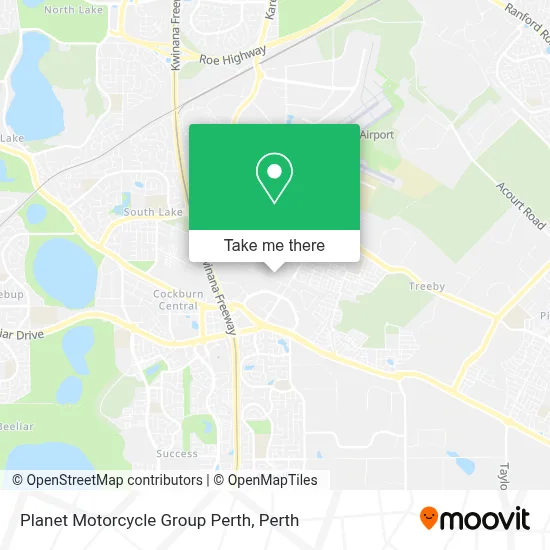 Mapa Planet Motorcycle Group Perth