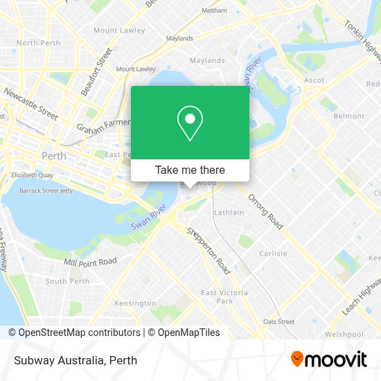Mapa Subway Australia