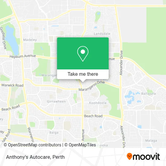 Mapa Anthony's Autocare