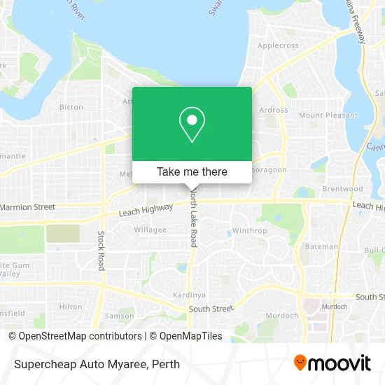 Mapa Supercheap Auto Myaree