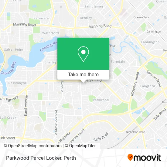 Mapa Parkwood Parcel Locker