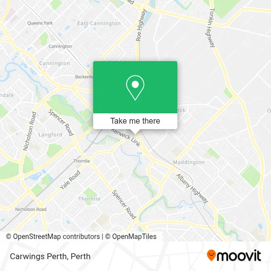 Mapa Carwings Perth