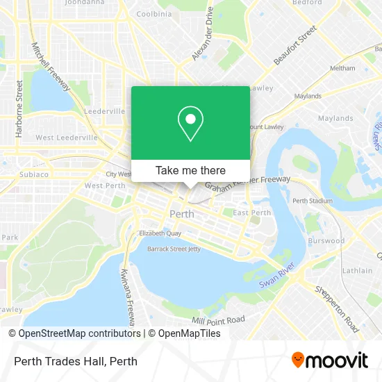 Mapa Perth Trades Hall