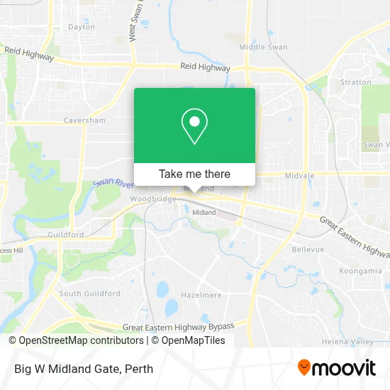 Mapa Big W Midland Gate