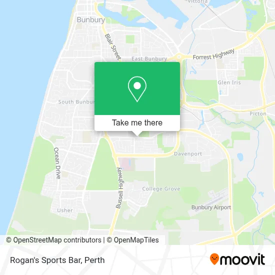 Rogan's Sports Bar map