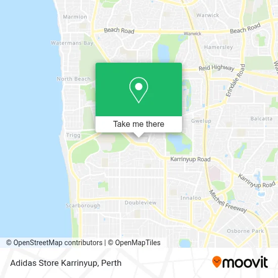 Mapa Adidas Store Karrinyup