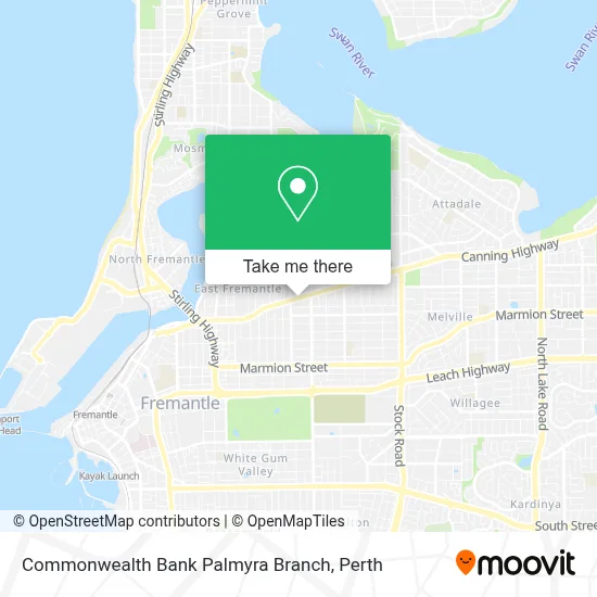 Mapa Commonwealth Bank Palmyra Branch