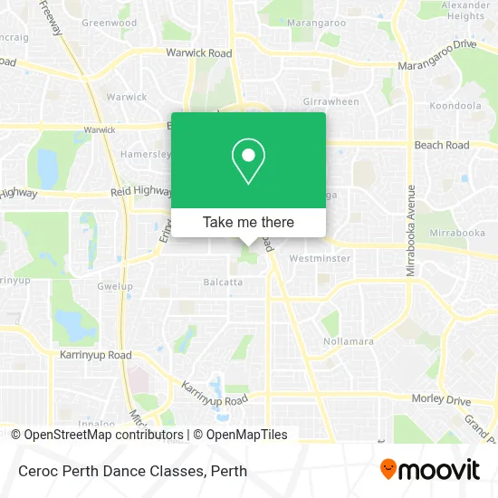 Ceroc Perth Dance Classes map
